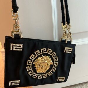 Versace bag, Gianni Versace black silk bag in very good condition.